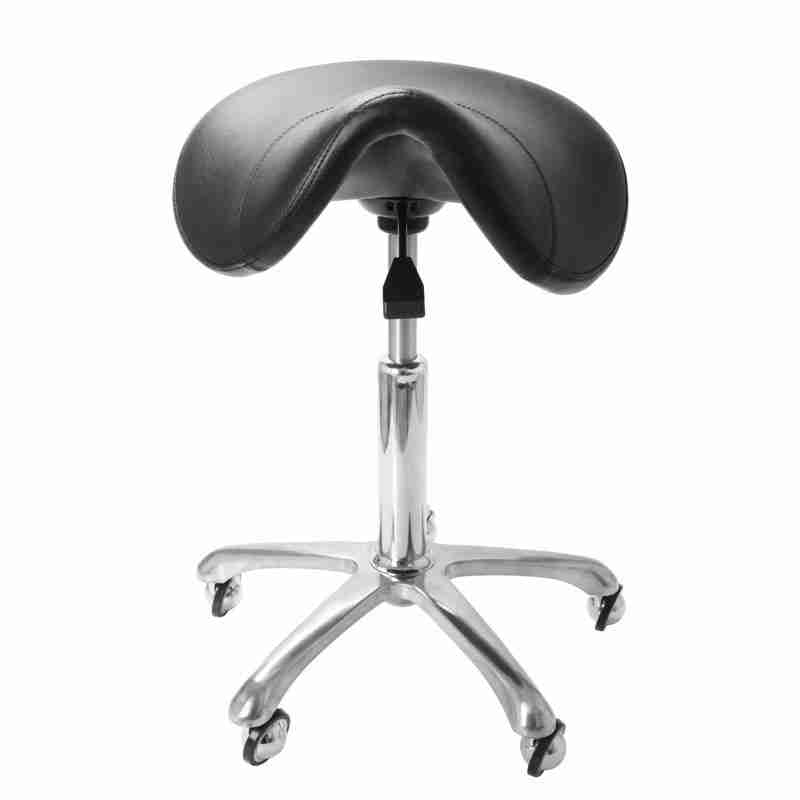 Shernbao Bronco Saddle Stool Black with Non Clog Wheels