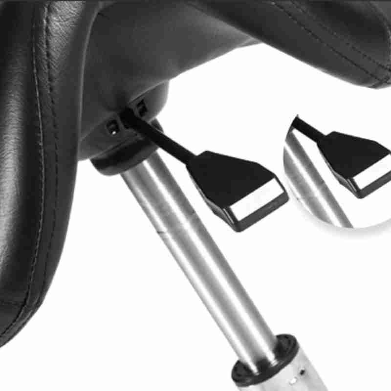Shernbao Bronco Saddle Stool Black with Non Clog Wheels