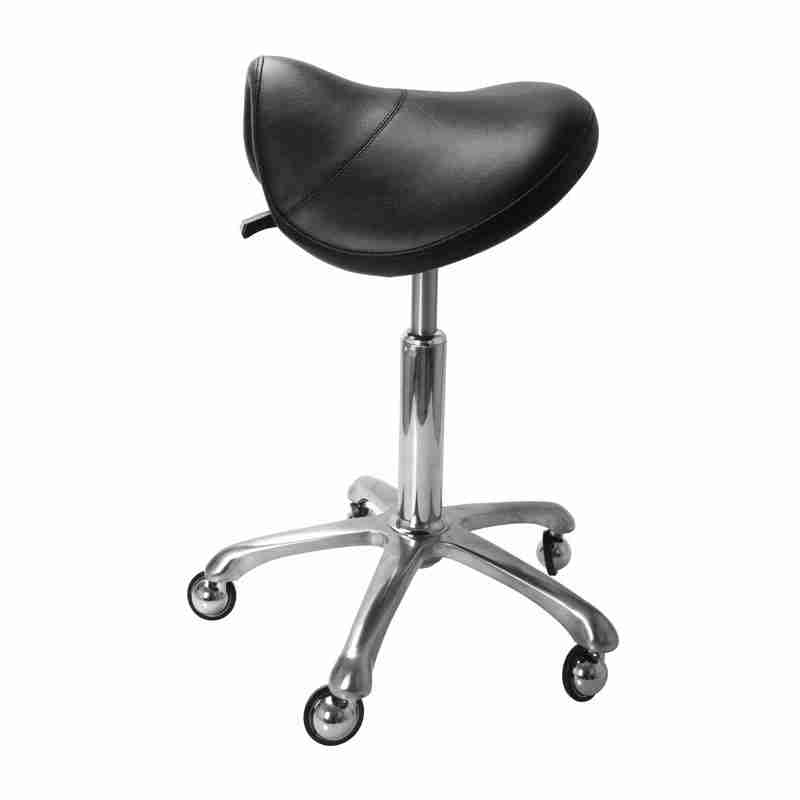 Shernbao Bronco Saddle Stool Black with Non Clog Wheels